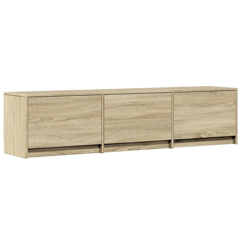 vidaXL TV Cabinet with LED Sonoma Oak 165x34x40 cm Engineered Wood