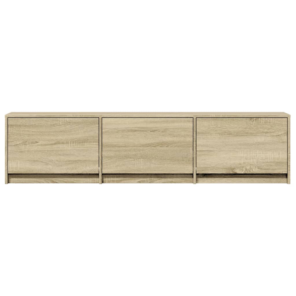 vidaXL TV Cabinet with LED Sonoma Oak 165x34x40 cm Engineered Wood