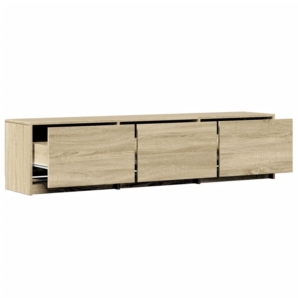 vidaXL TV Cabinet with LED Sonoma Oak 165x34x40 cm Engineered Wood