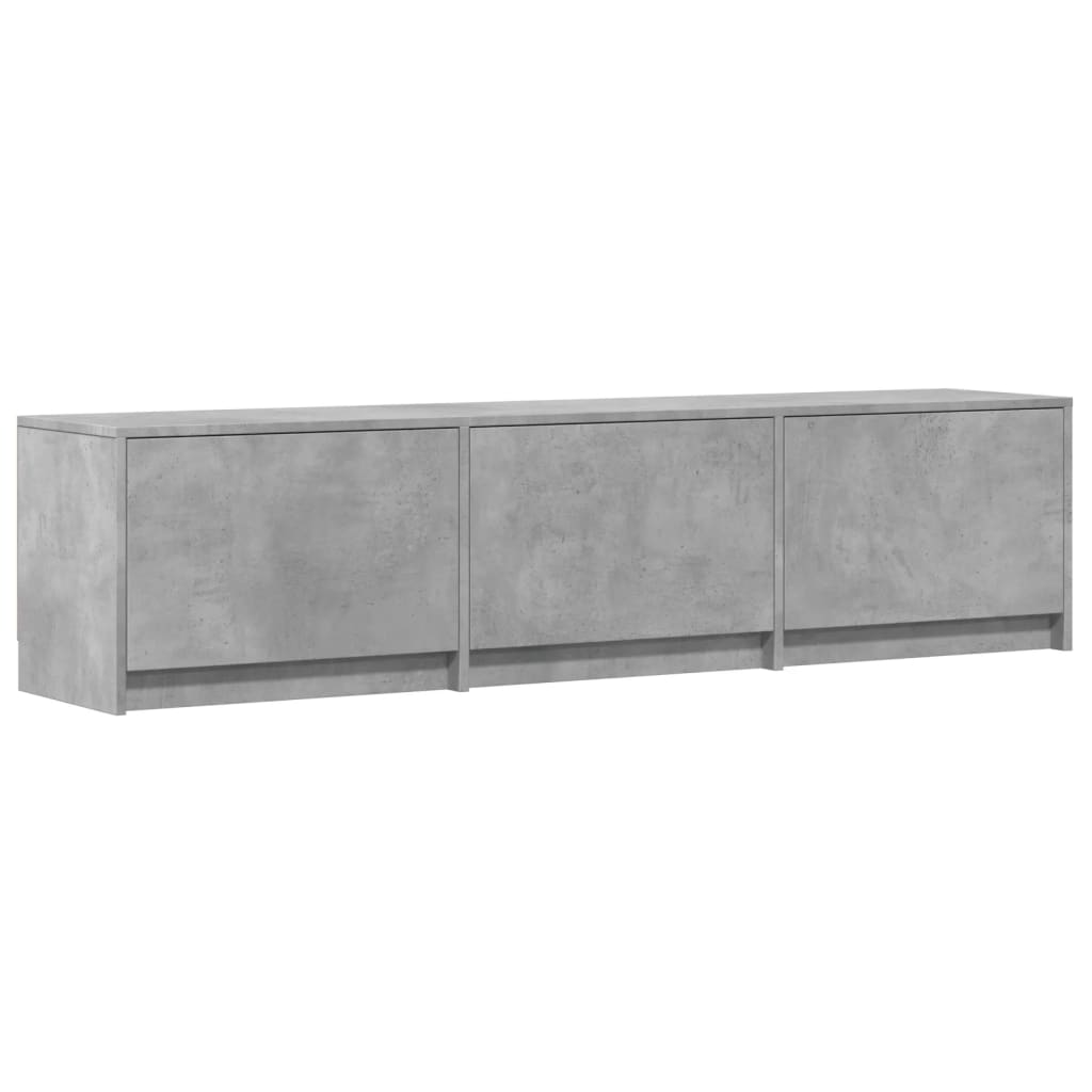 vidaXL TV Cabinet with LED Concrete Grey 165x34x40 cm Engineered Wood