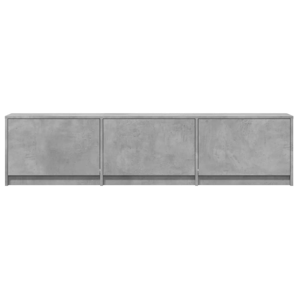 vidaXL TV Cabinet with LED Concrete Grey 165x34x40 cm Engineered Wood