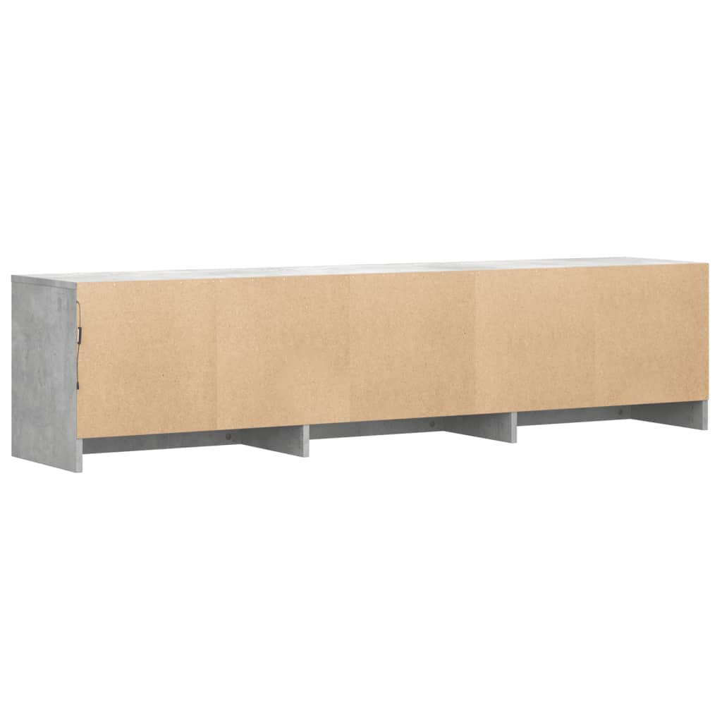 vidaXL TV Cabinet with LED Concrete Grey 165x34x40 cm Engineered Wood