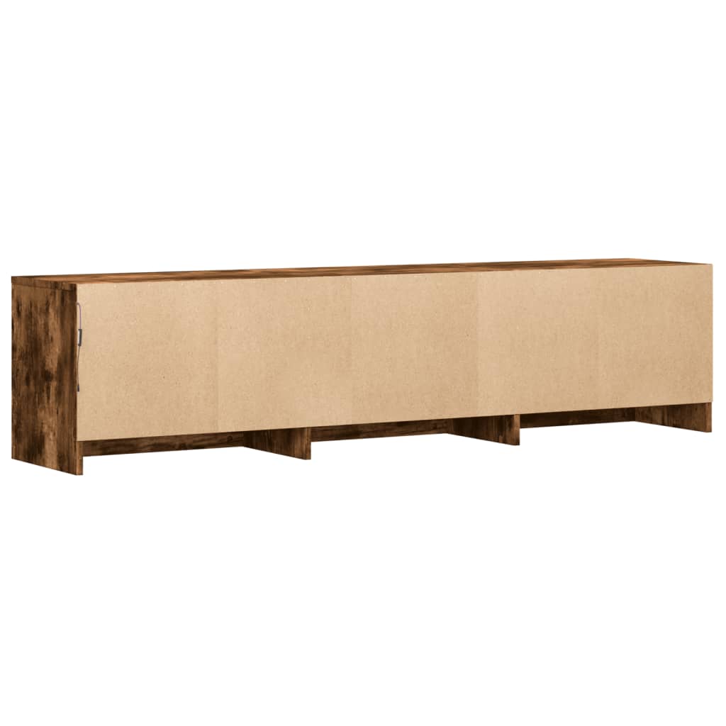 vidaXL TV Cabinet with LED Smoked Oak 165x34x40 cm Engineered Wood