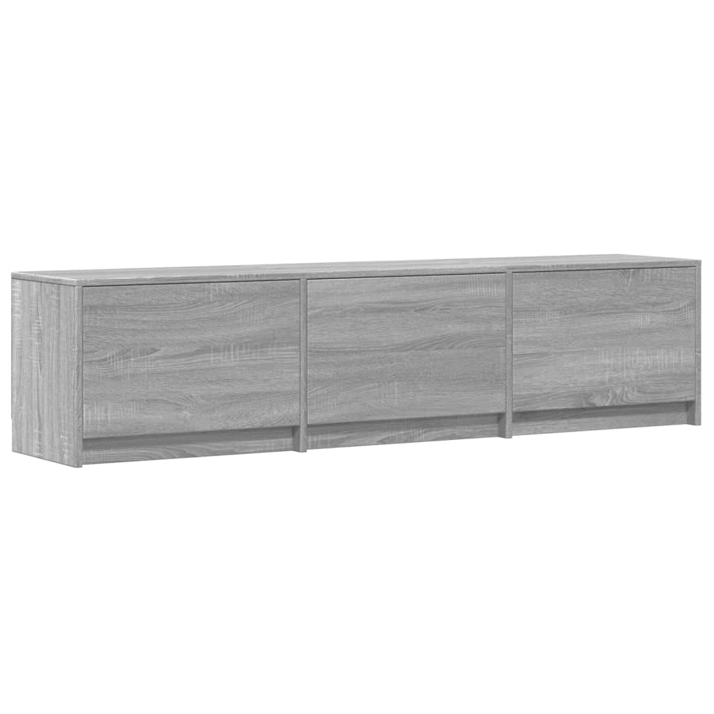 vidaXL TV Cabinet with LED Grey Sonoma 165x34x40 cm Engineered Wood