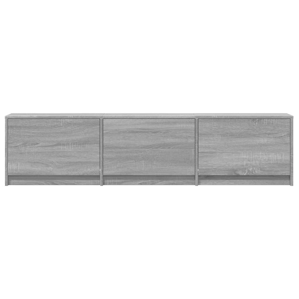 vidaXL TV Cabinet with LED Grey Sonoma 165x34x40 cm Engineered Wood