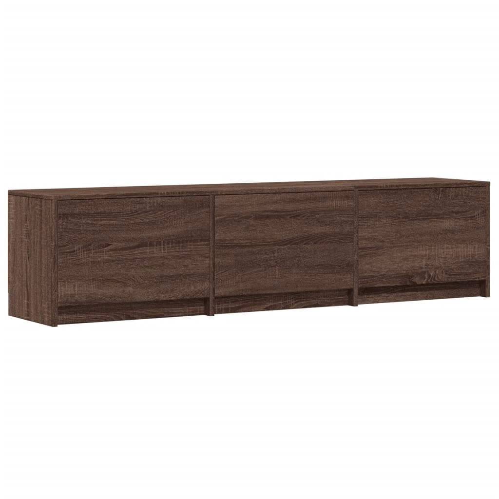 vidaXL TV Cabinet with LED Brown Oak 165x34x40 cm Engineered Wood