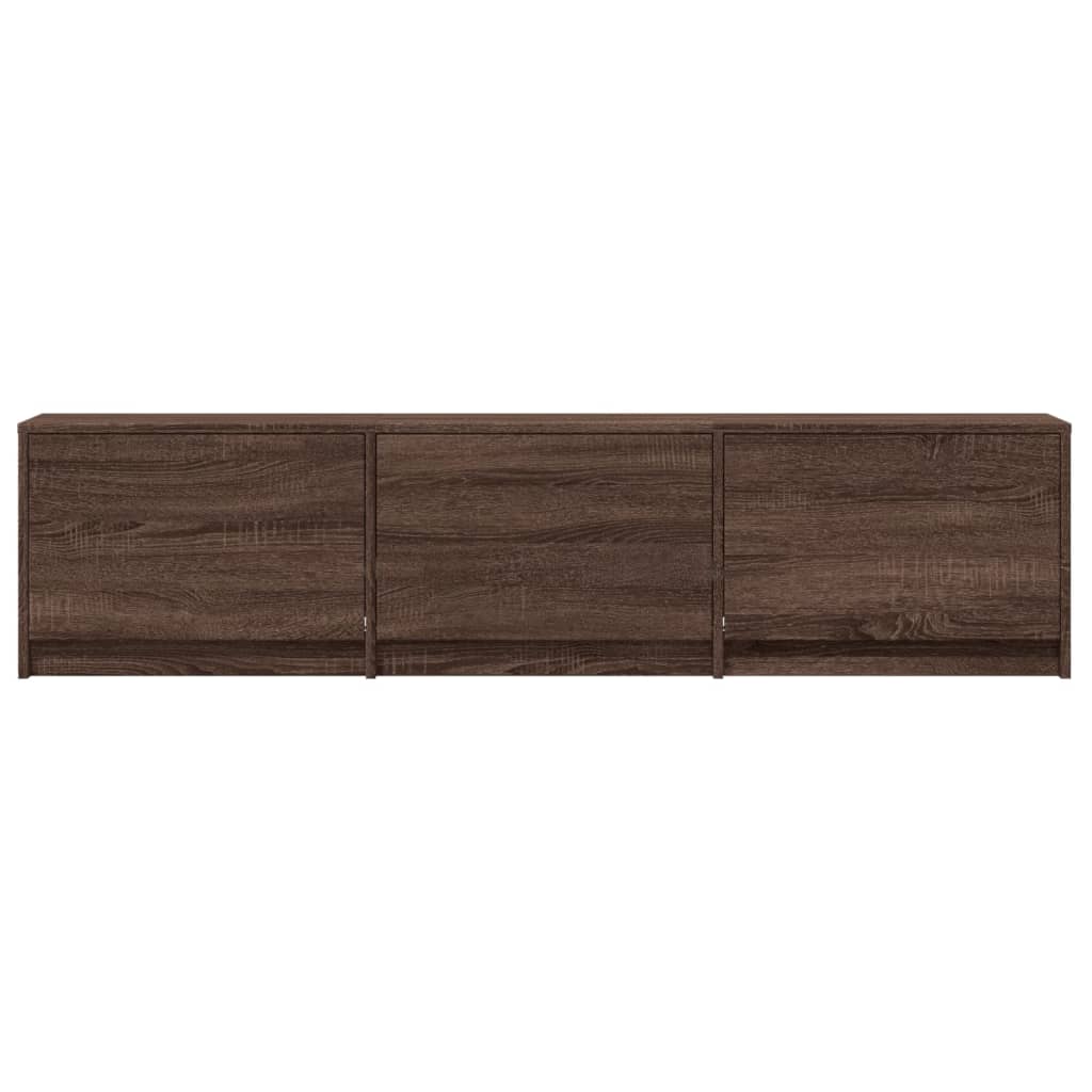 vidaXL TV Cabinet with LED Brown Oak 165x34x40 cm Engineered Wood