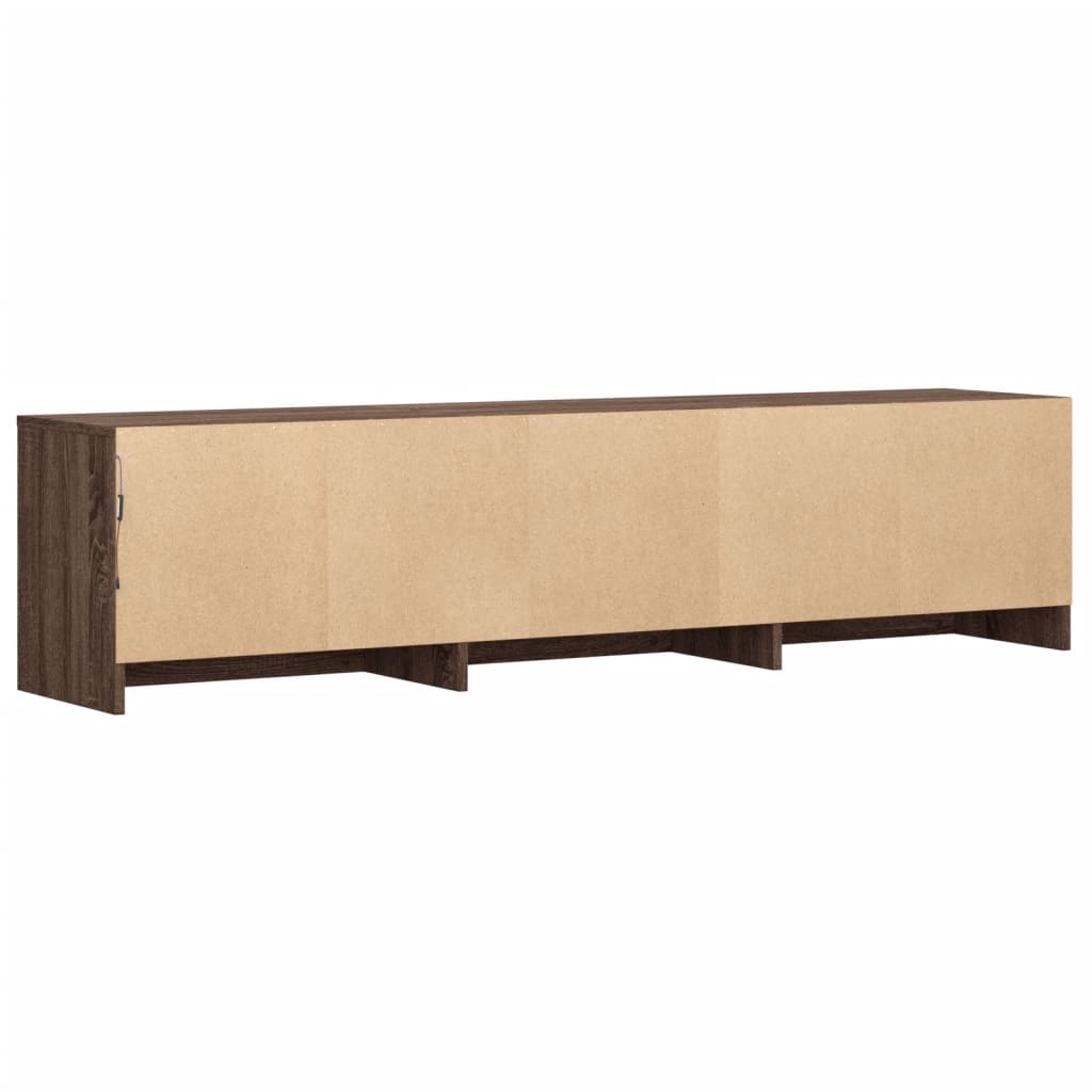 vidaXL TV Cabinet with LED Brown Oak 165x34x40 cm Engineered Wood