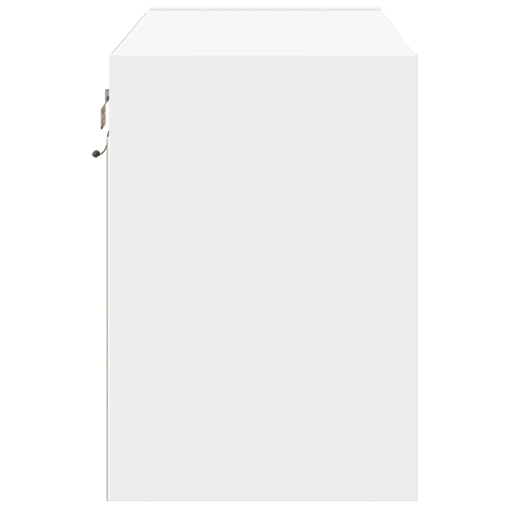 TV Wall Cabinet with LED Lights White 80x31x45 cm