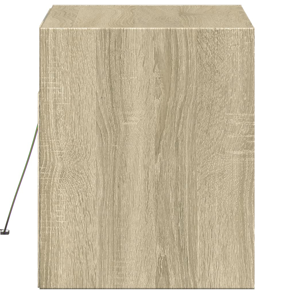 TV Wall Cabinet with LED Lights Sonoma Oak 80x31x38 cm