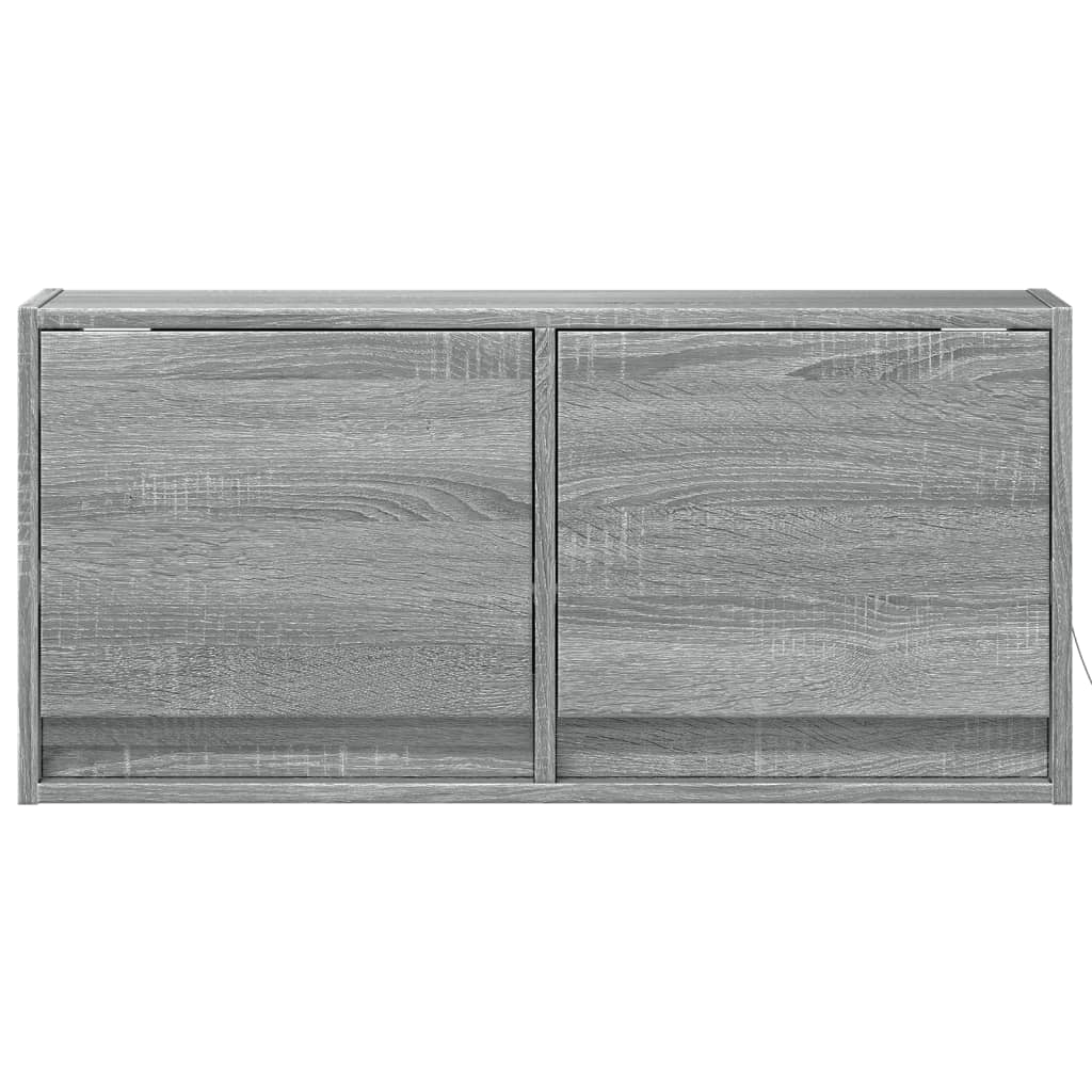 TV Wall Cabinet with LED Lights Grey Sonoma 80x31x38 cm
