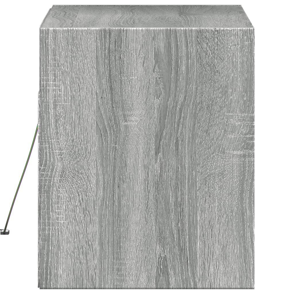 TV Wall Cabinet with LED Lights Grey Sonoma 80x31x38 cm