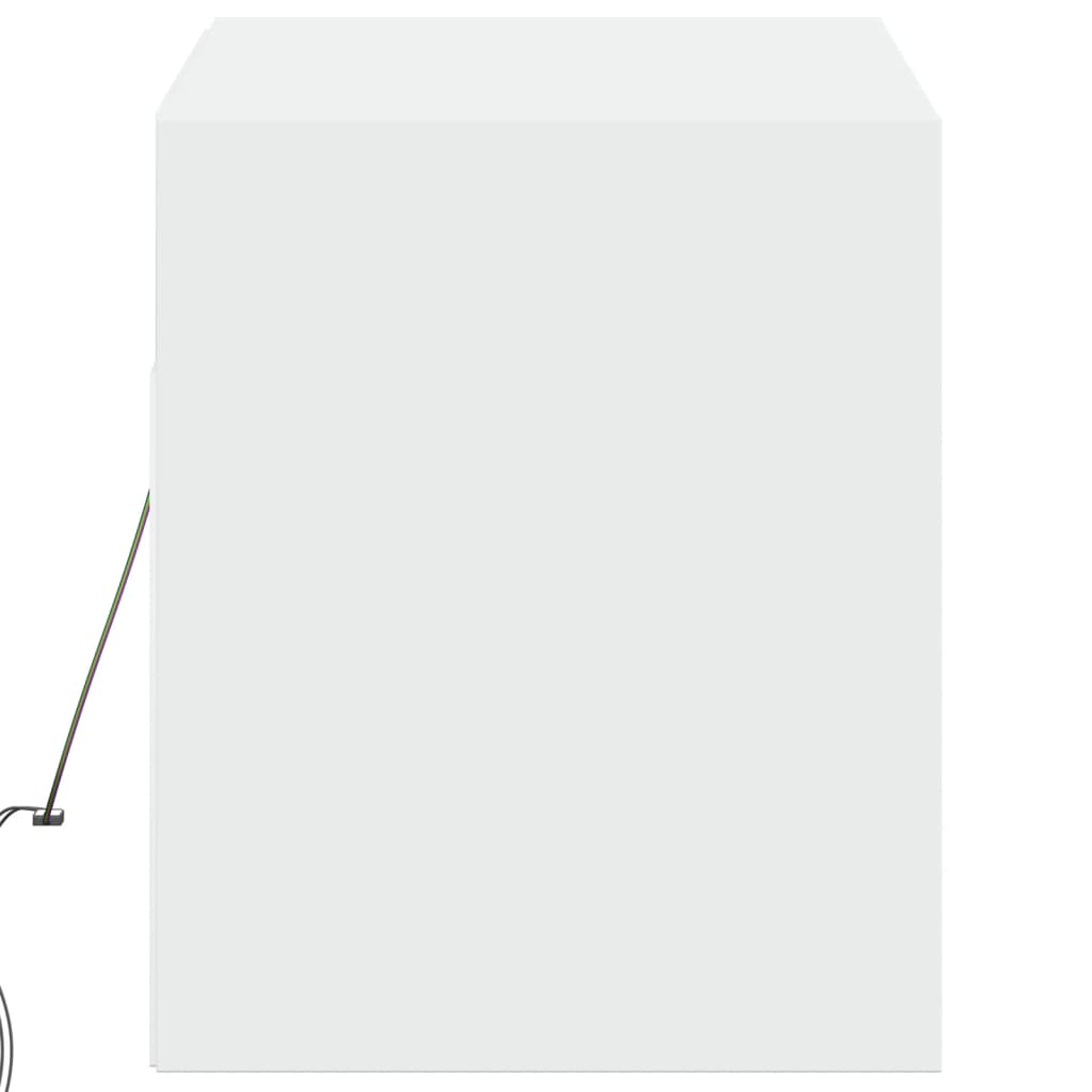 TV Wall Cabinet with LED Lights White 100x31x38 cm