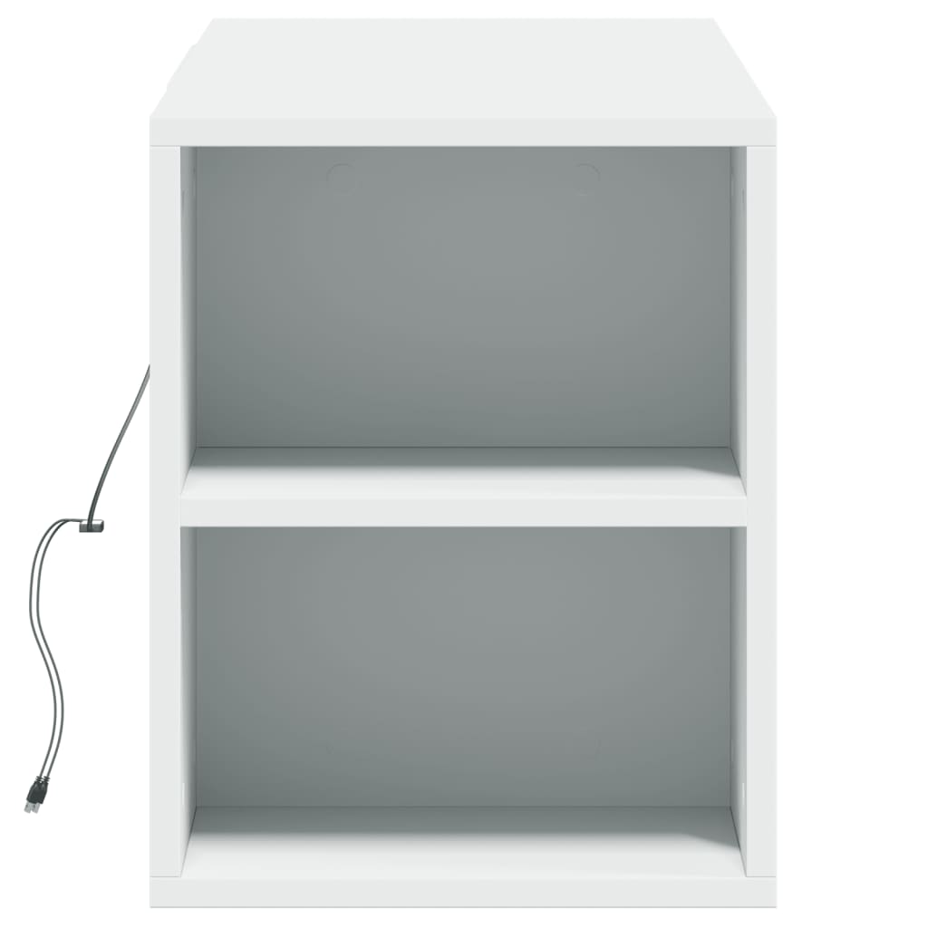 TV Wall Cabinet with LED Lights White 135x31x39,5 cm