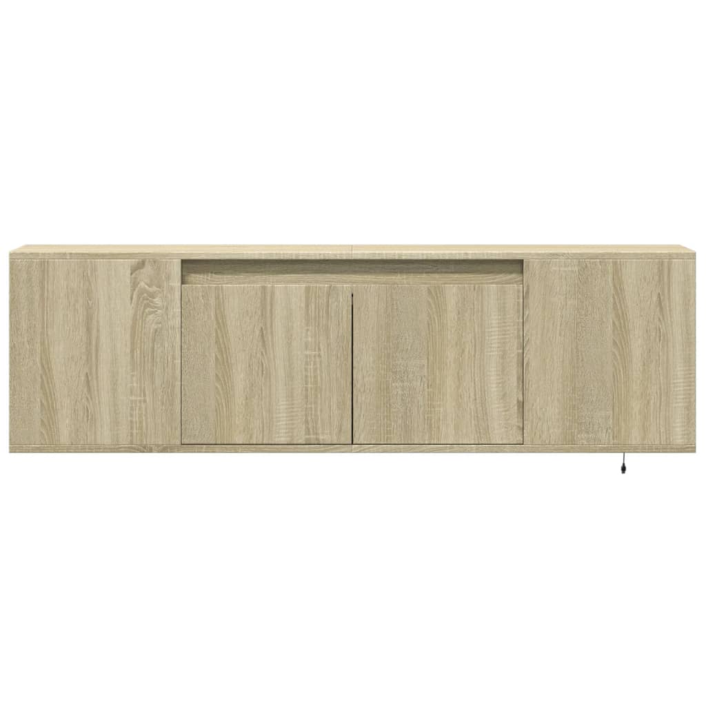 TV Wall Cabinet with LED Lights Sonoma Oak 135x31x39,5 cm