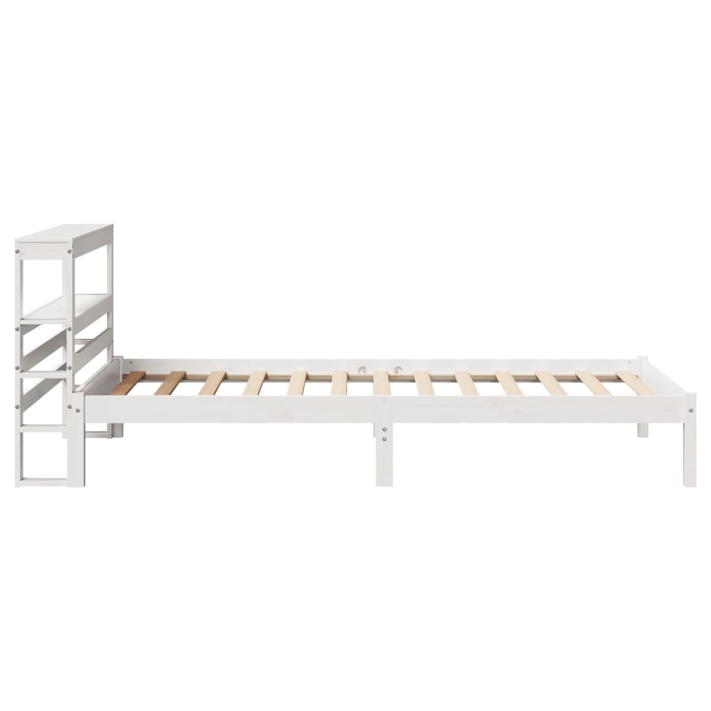 Bed Frame without Mattress White 90x190 cm Single Solid Wood Pine