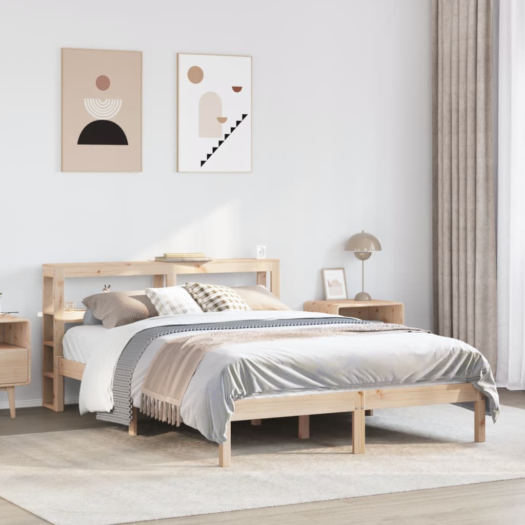 Bed Frame without Mattress 120x200 cm Solid Wood Pine