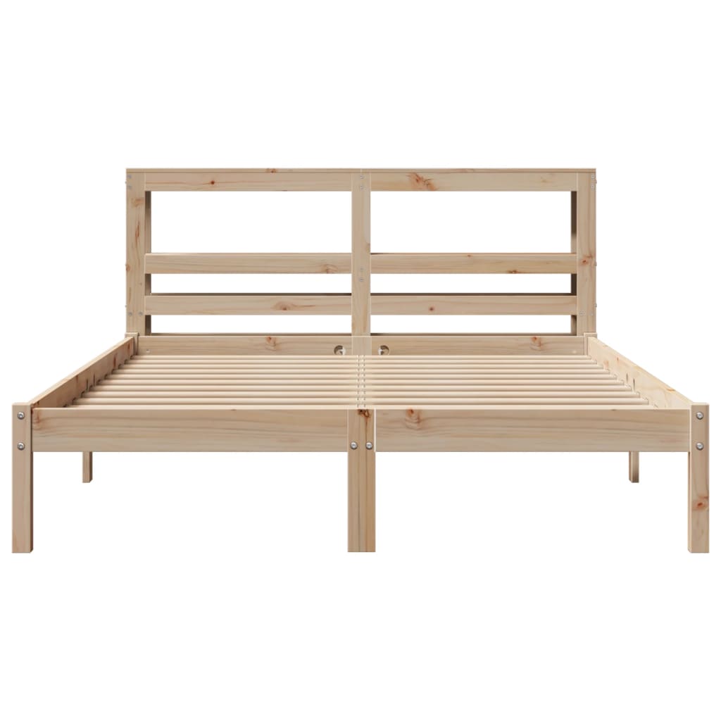Bed Frame without Mattress 140x200 cm Solid Wood Pine