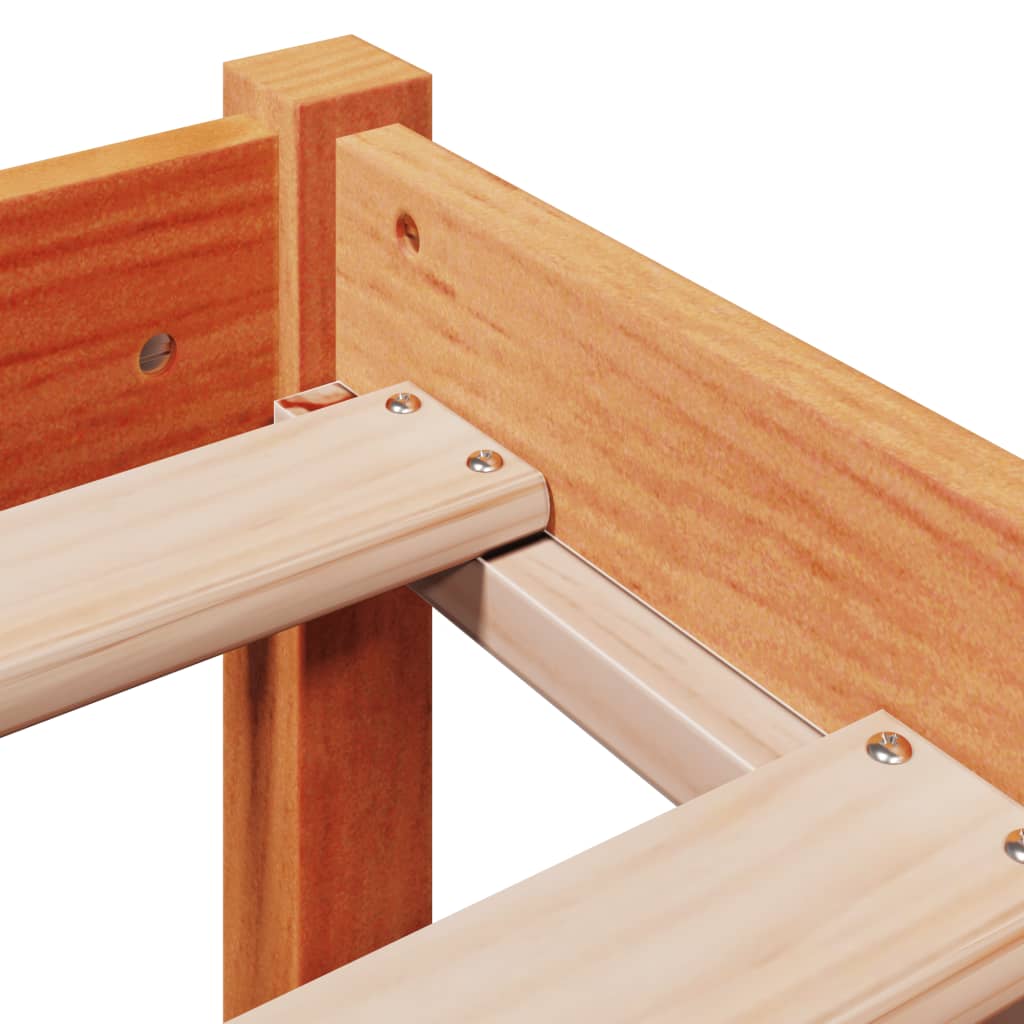 Bed Frame with Headboard without Mattress Wax Brown 120x200 cm