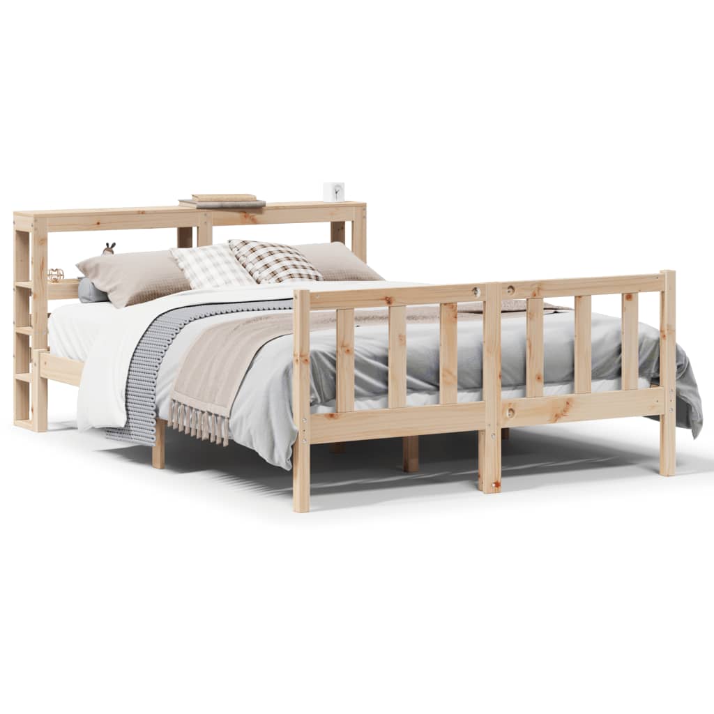 Bed Frame without Mattress 140x200 cm Solid Wood Pine