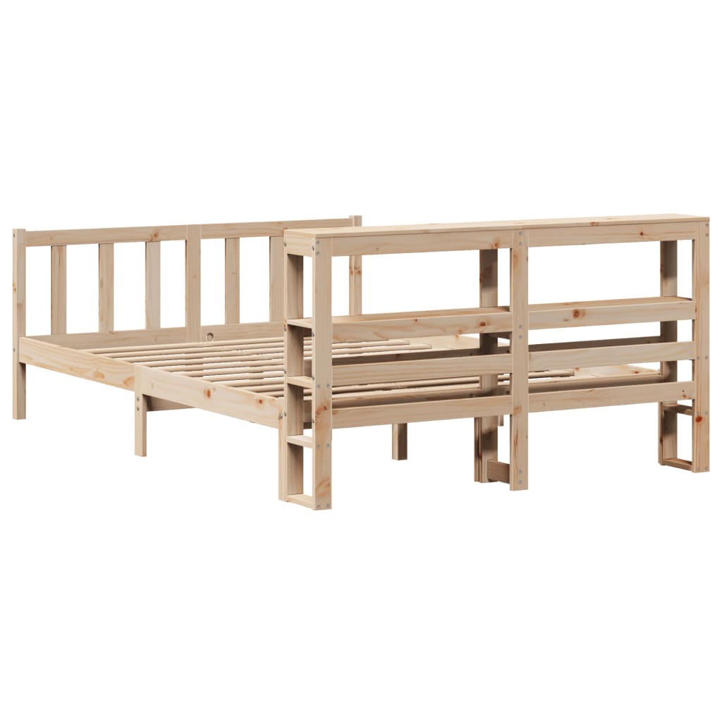 Bed Frame without Mattress 140x200 cm Solid Wood Pine