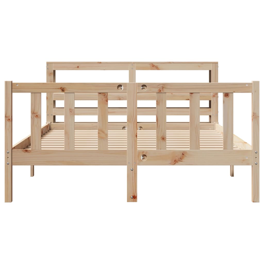 Bed Frame without Mattress 160x200 cm Solid Wood Pine