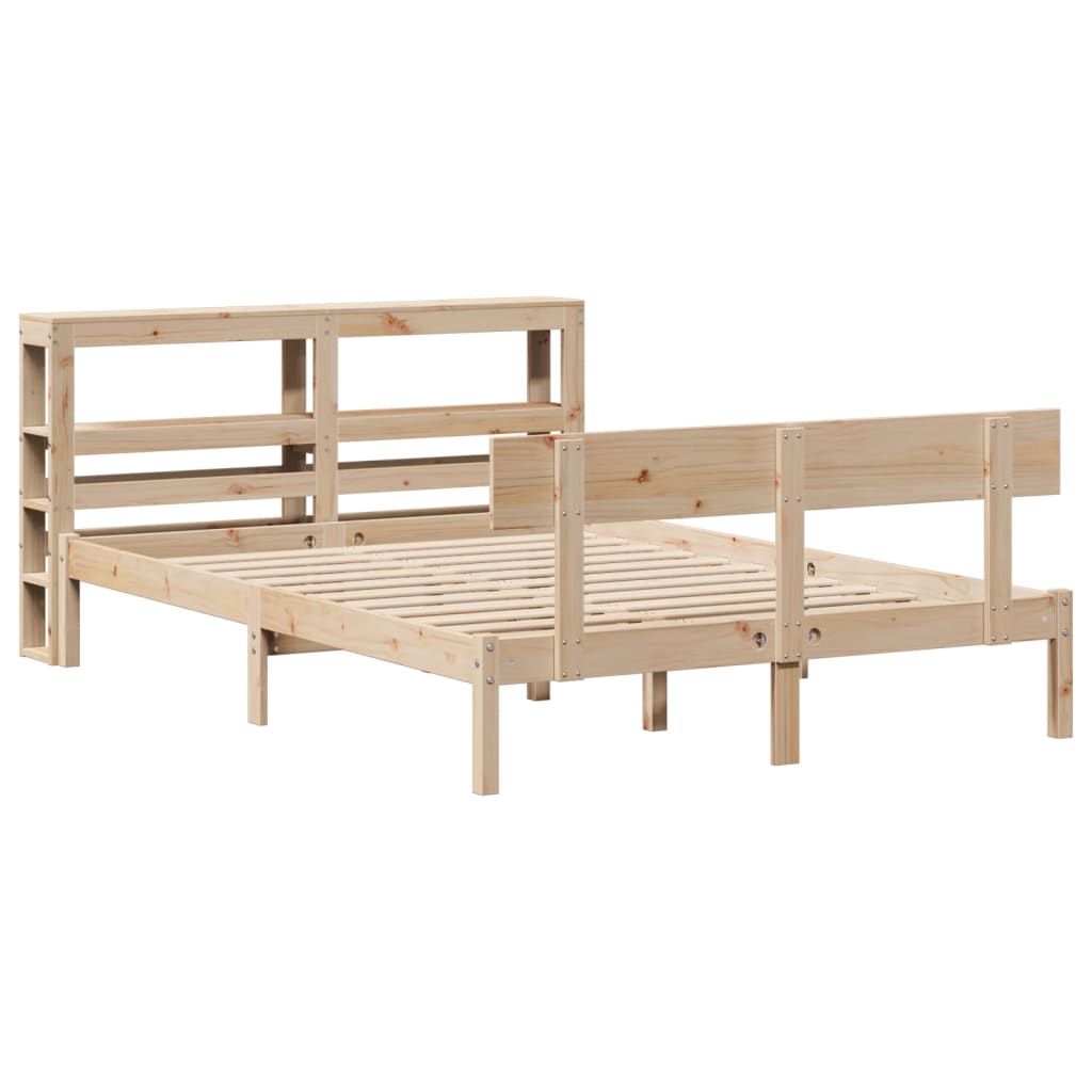 Bed Frame without Mattress 140x190 cm Solid Wood Pine