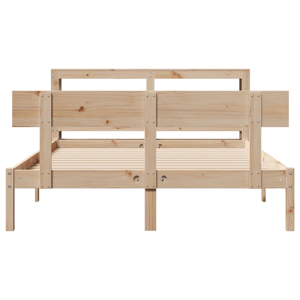 Bed Frame without Mattress 140x190 cm Solid Wood Pine