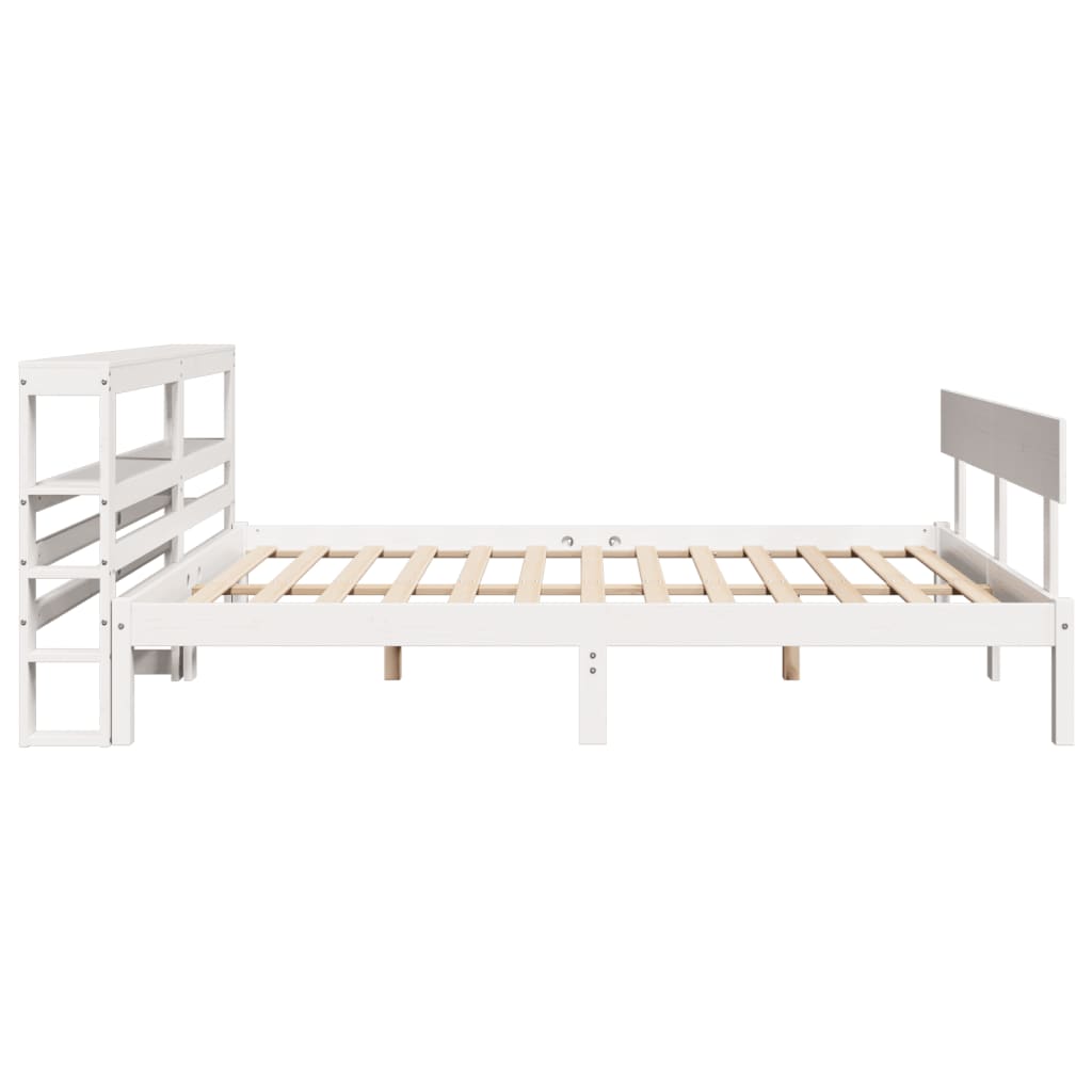 Bed Frame without Mattress White 140x200 cm Solid Wood Pine