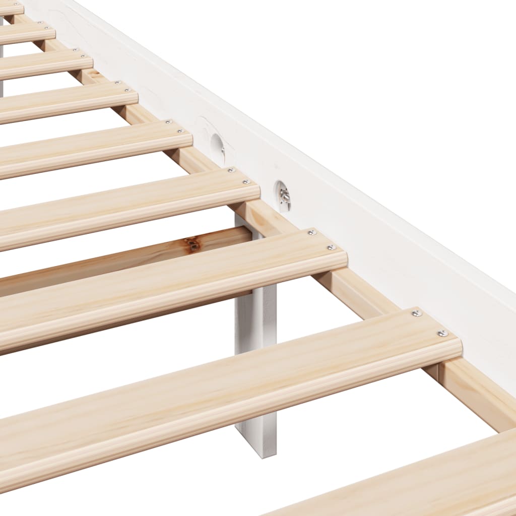 Bed Frame without Mattress White 140x200 cm Solid Wood Pine