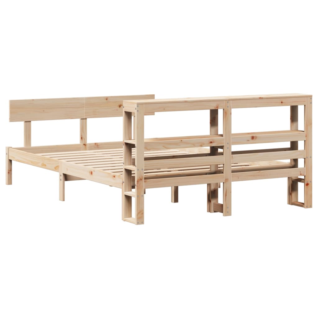 Bed Frame without Mattress 160x200 cm Solid Wood Pine