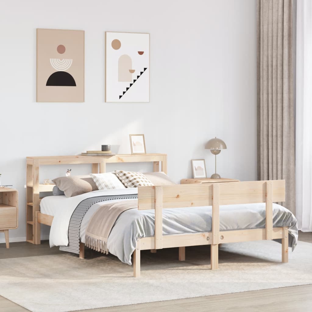 Bed Frame without Mattress 160x200 cm Solid Wood Pine