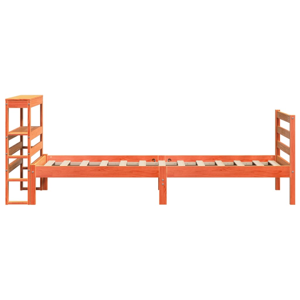Bed Frame without Mattress Wax Brown 75x190 cm Small Single Solid Wood Pine