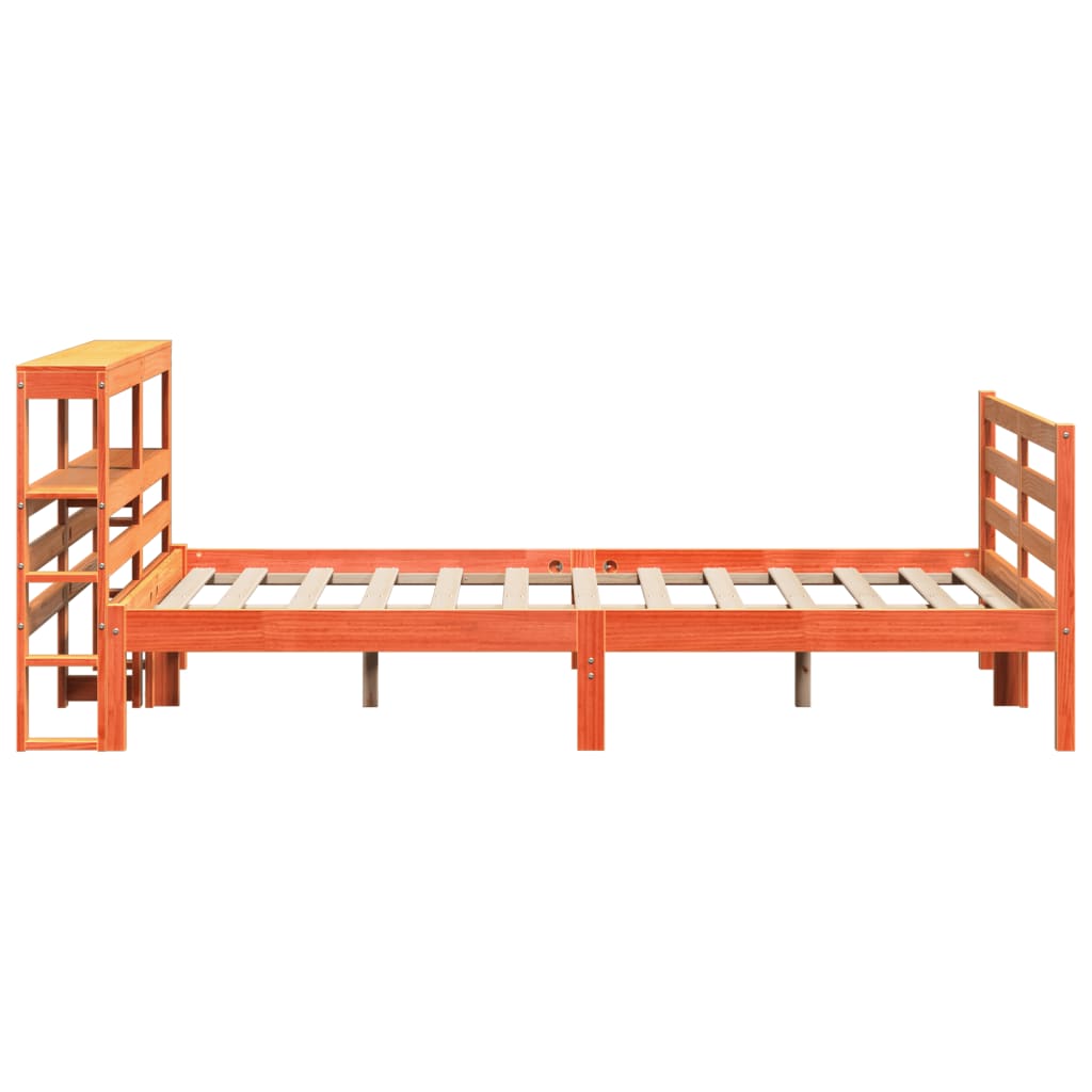 Bed Frame without Mattress Wax Brown 120x190 cm Small Double Solid Wood Pine
