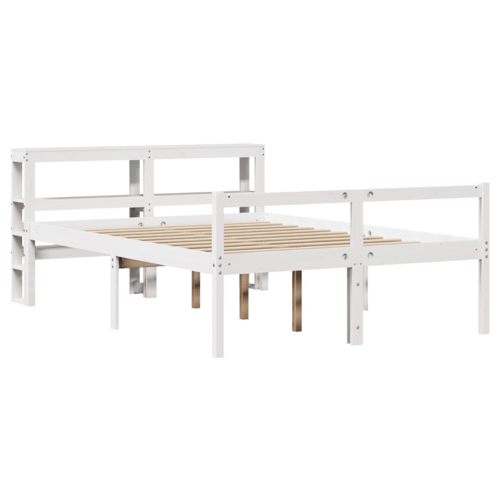 Senior Bed with Headboard without Mattress White 120x190 cm Small Double