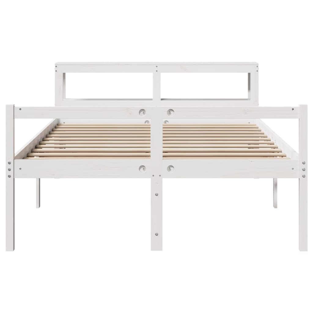 Senior Bed with Headboard without Mattress White 120x190 cm Small Double
