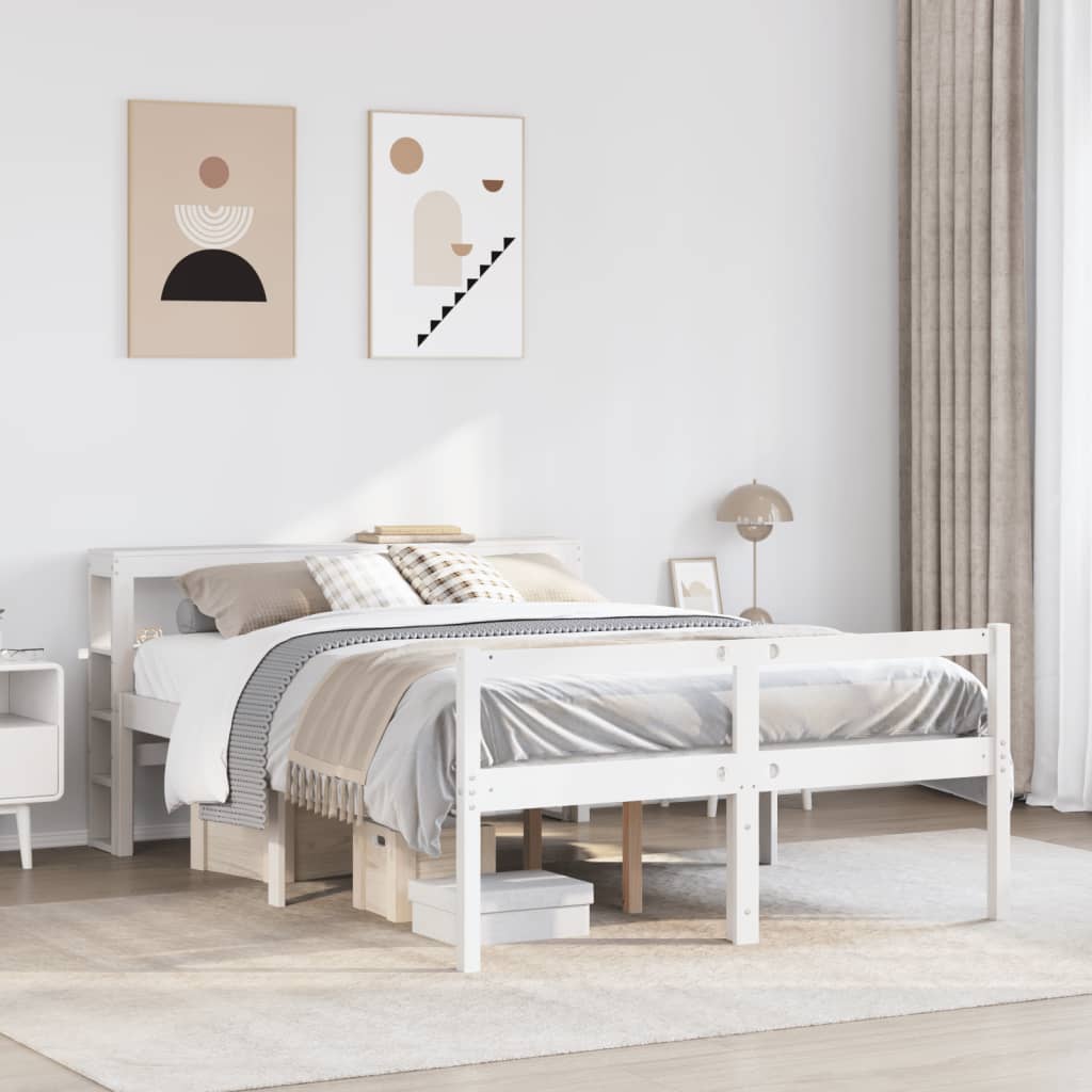 Senior Bed with Headboard without Mattress White 120x190 cm Small Double