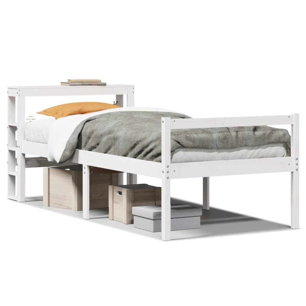 Senior Bed with Headboard without Mattress White 90x200 cm
