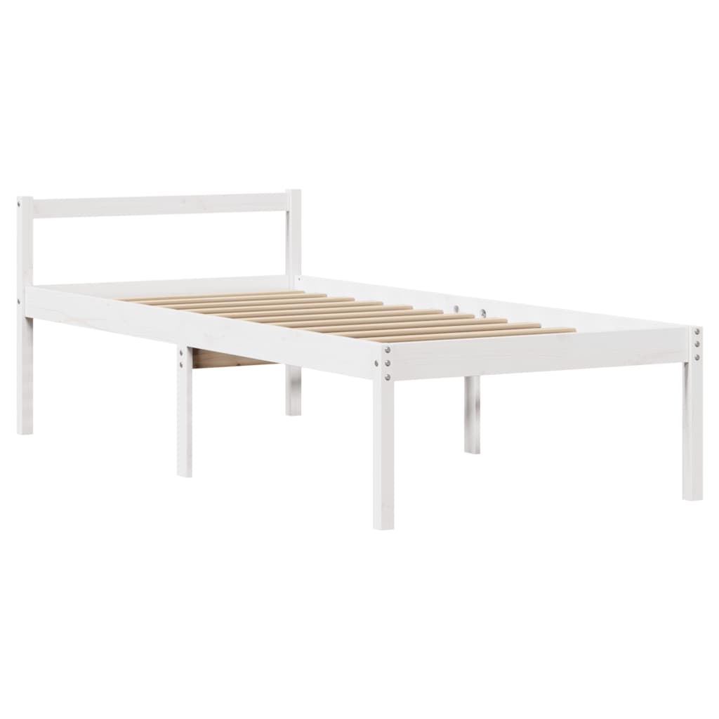 Senior Bed with Headboard without Mattress White 90x200 cm