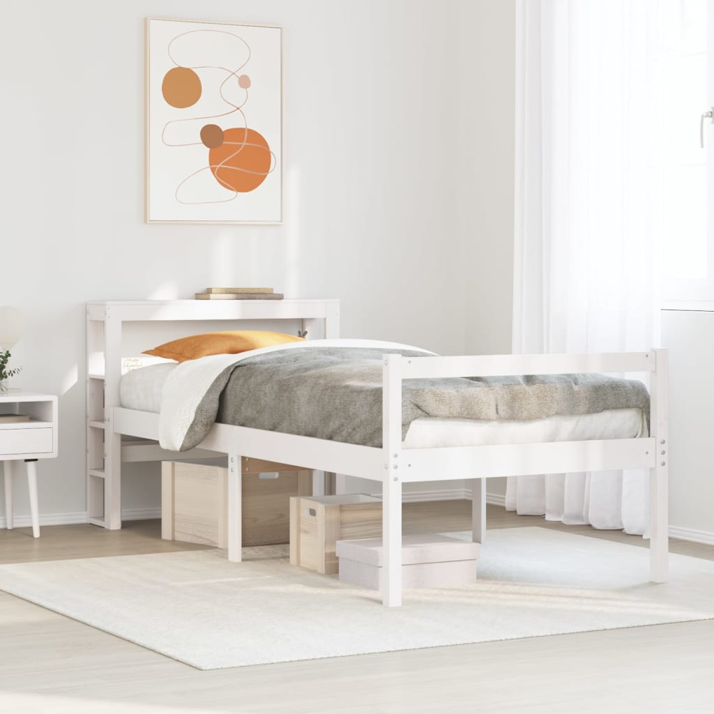 Senior Bed with Headboard without Mattress White 90x200 cm