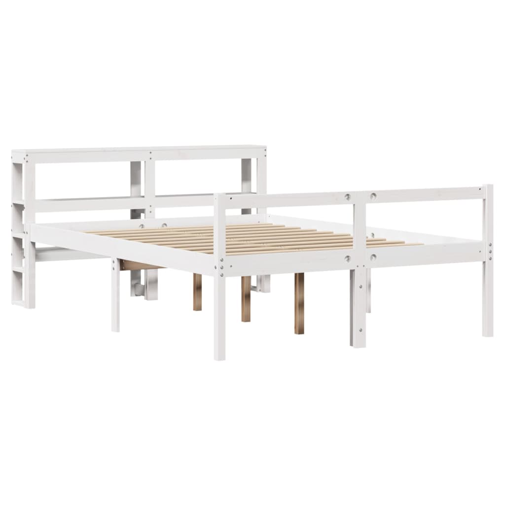 Senior Bed with Headboard without Mattress White 140x200 cm