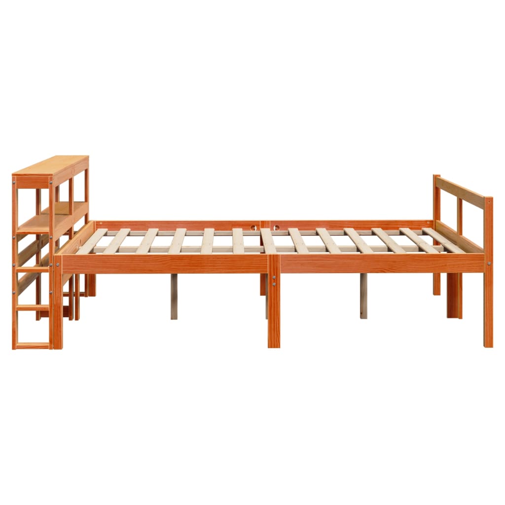 Bed Frame with Headboard without Mattress Wax Brown 120x190 cm Small Double