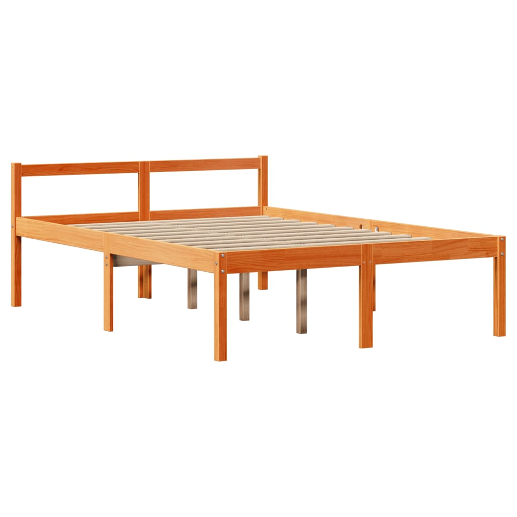Bed Frame with Headboard without Mattress Wax Brown 160x200 cm