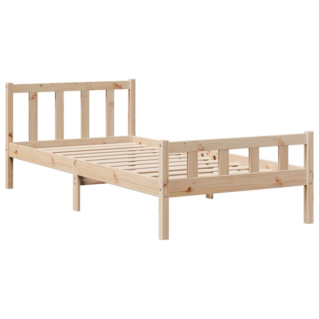 Bed Frame without Mattress 90x190 cm Single Solid Wood Pine