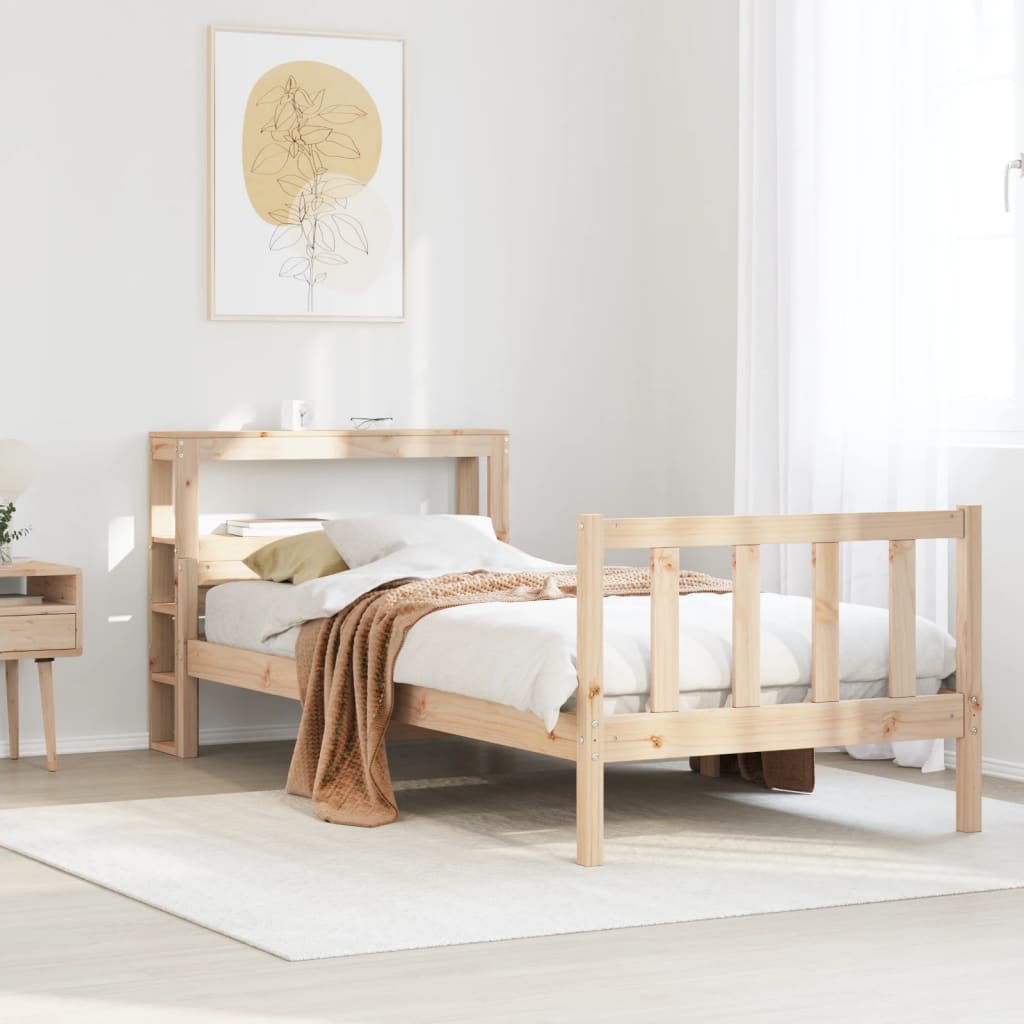 Bed Frame without Mattress 90x190 cm Single Solid Wood Pine