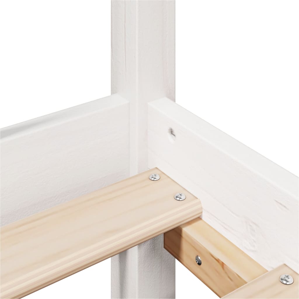 Bed Frame without Mattress White 150x200 cm King Size Solid Wood Pine