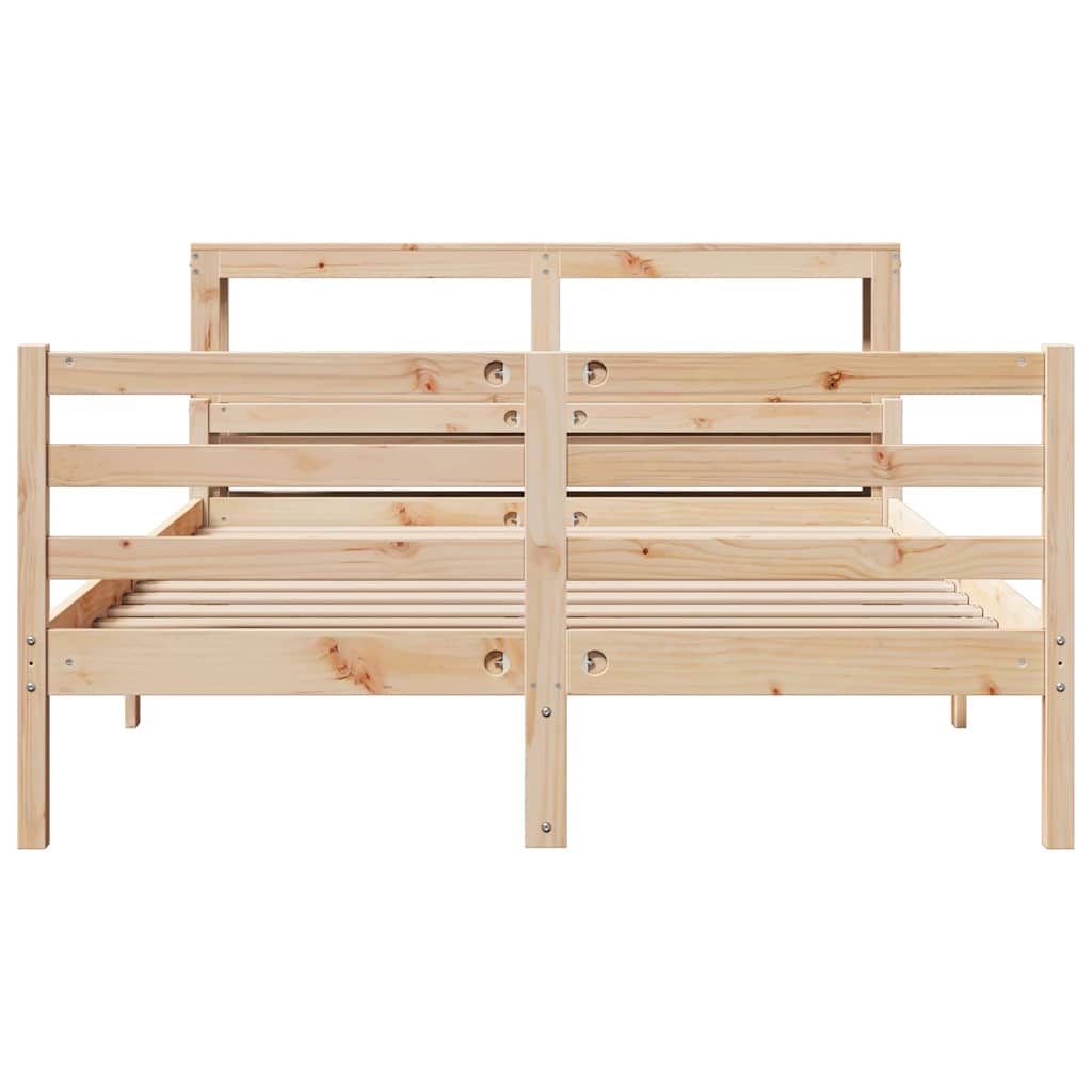 Bed Frame with Headboard without Mattress 140x190 cm