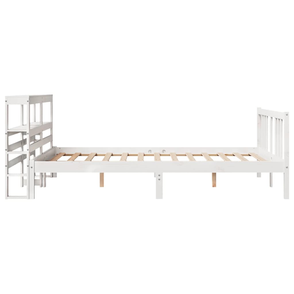 vidaXL Bed Frame with Headboard without Mattress White 140x190 cm