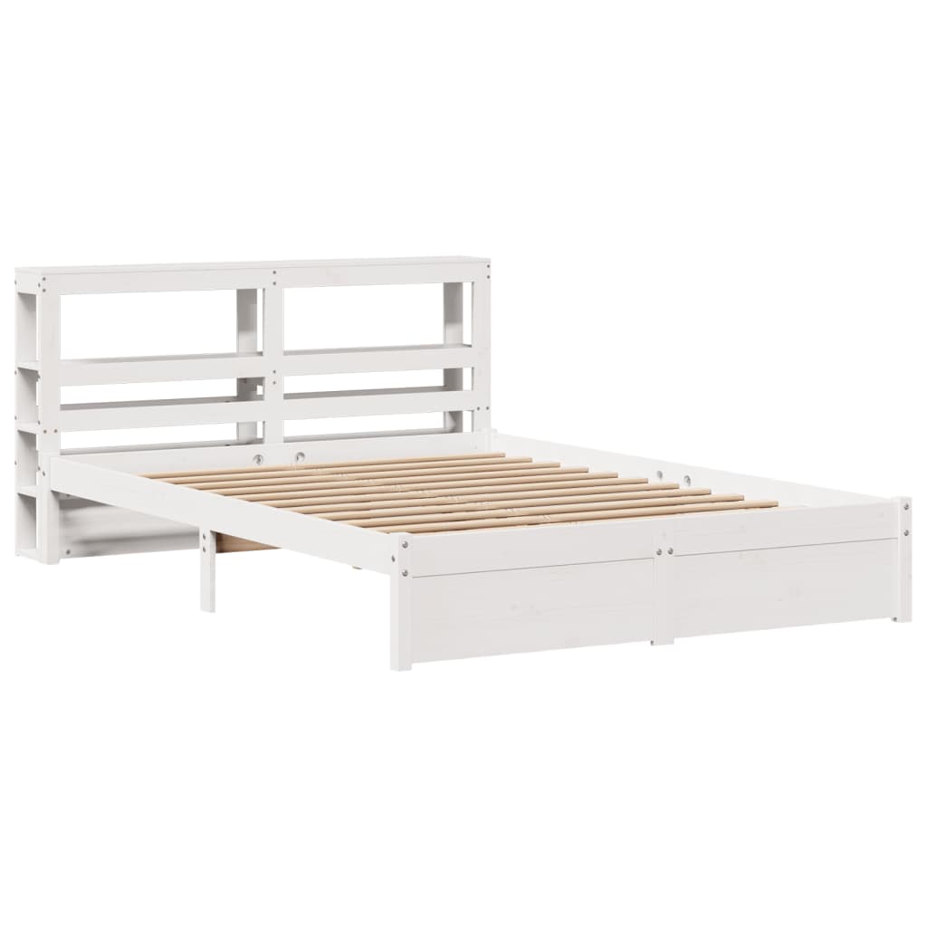 vidaXL Bed Frame with Headboard without Mattress White 120x190 cm Small Double