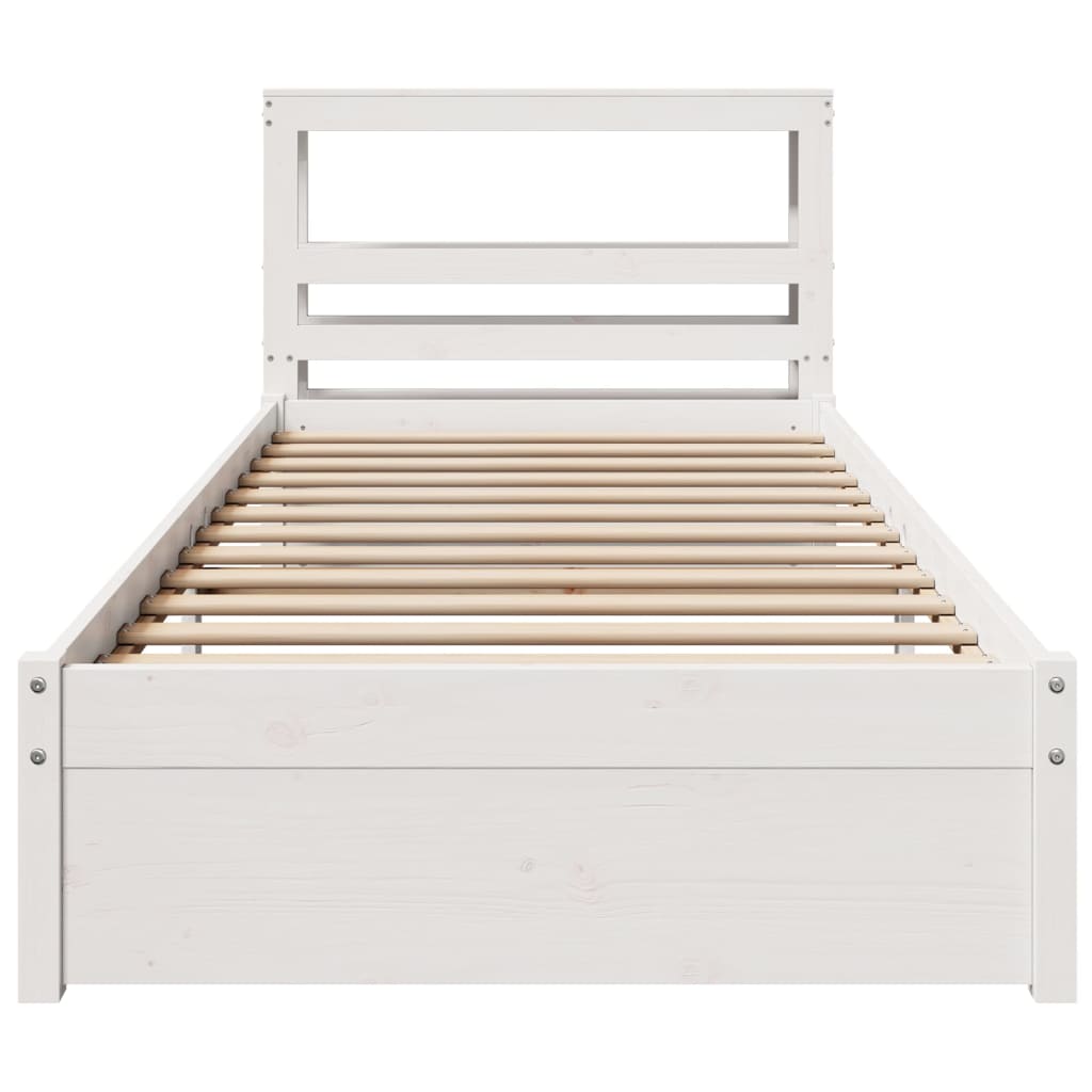 vidaXL Bed Frame with Headboard without Mattress White 90x200 cm